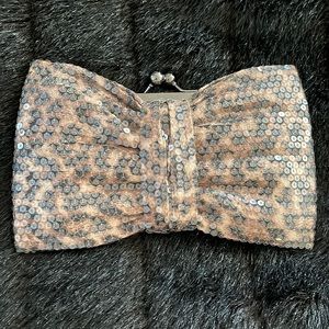 Betsy Johnson bow evening clutch